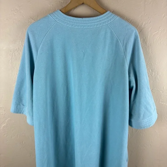 Vintage Vanity Fair Blue Velour Housecoat Robe Half-zip Women’s Size Medium - Picture 6 of 8